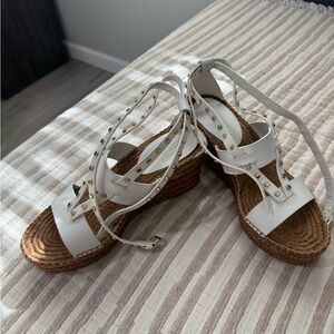 JIMMY CHOO
Danica 110 studded leather espadrille wedge sandals